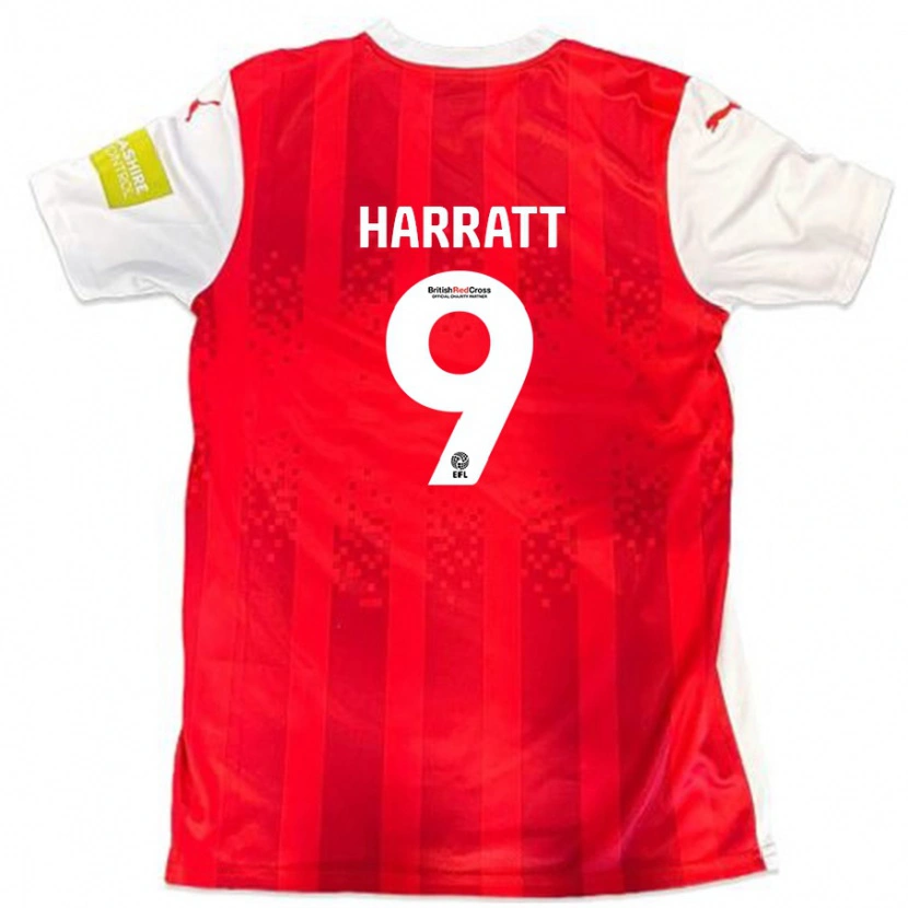 Danxen Mann Kian Harratt #9 Rød Hvit Hjemmetrøye Drakt Trøye 2024/25 Skjorter T-Skjorte