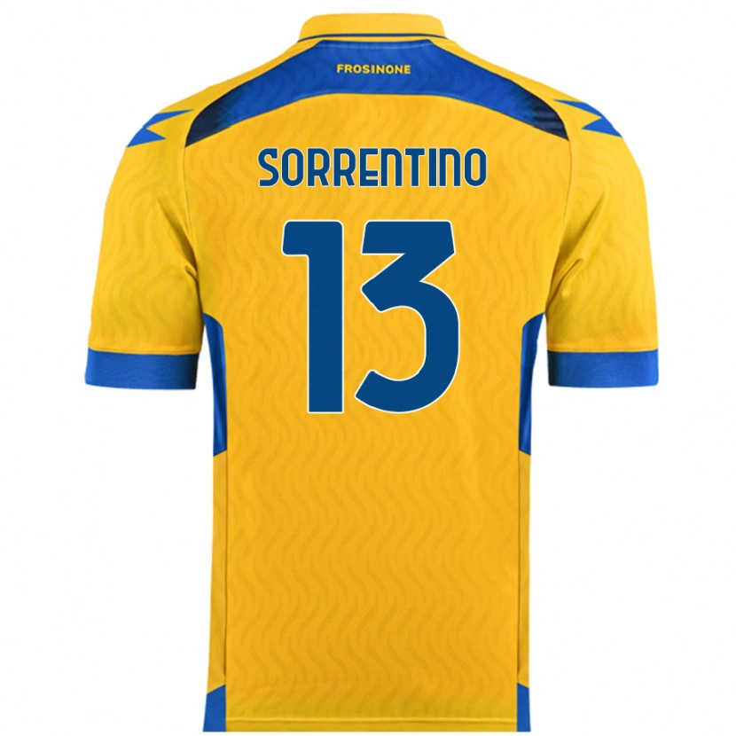 Danxen Mann Alessandro Sorrentino #13 Gul Hjemmetrøye Drakt Trøye 2024/25 Skjorter T-Skjorte