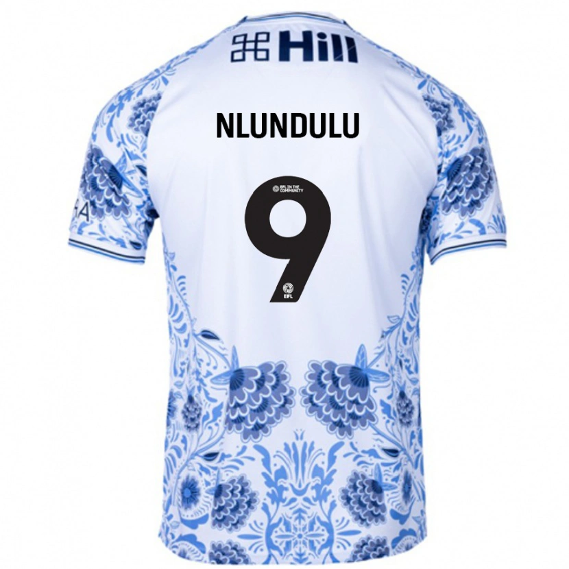 Danxen Mann Dan Nlundulu #9 Hvit Blå Bortetrøye Drakt Trøye 2024/25 Skjorter T-Skjorte