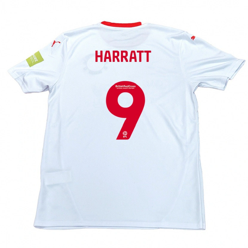 Danxen Mann Kian Harratt #9 Hvit Bortetrøye Drakt Trøye 2024/25 Skjorter T-Skjorte