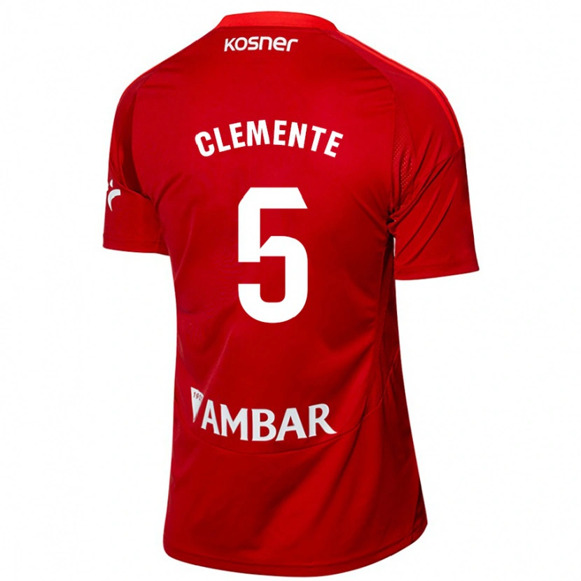 Danxen Mann Enrique Clemente #5 Hvit Blå Bortetrøye Drakt Trøye 2024/25 Skjorter T-Skjorte