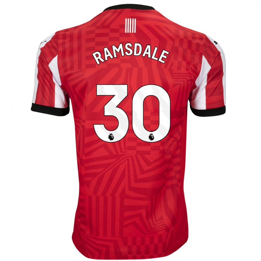 Danxen Dame Aaron Ramsdale #30 Rød Hvit Hjemmetrøye Drakt Trøye 2024/25 Skjorter T-Skjorte