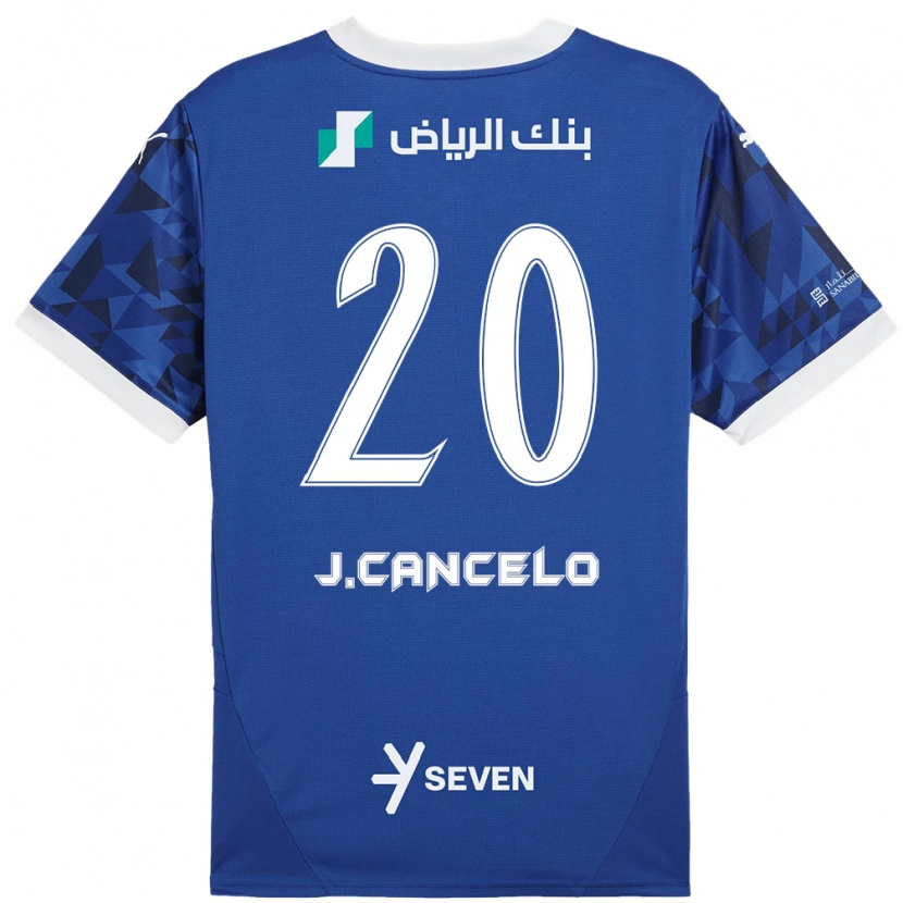 Danxen Dame João Cancelo #20 Mørk Blå Hvit Hjemmetrøye Drakt Trøye 2024/25 Skjorter T-Skjorte