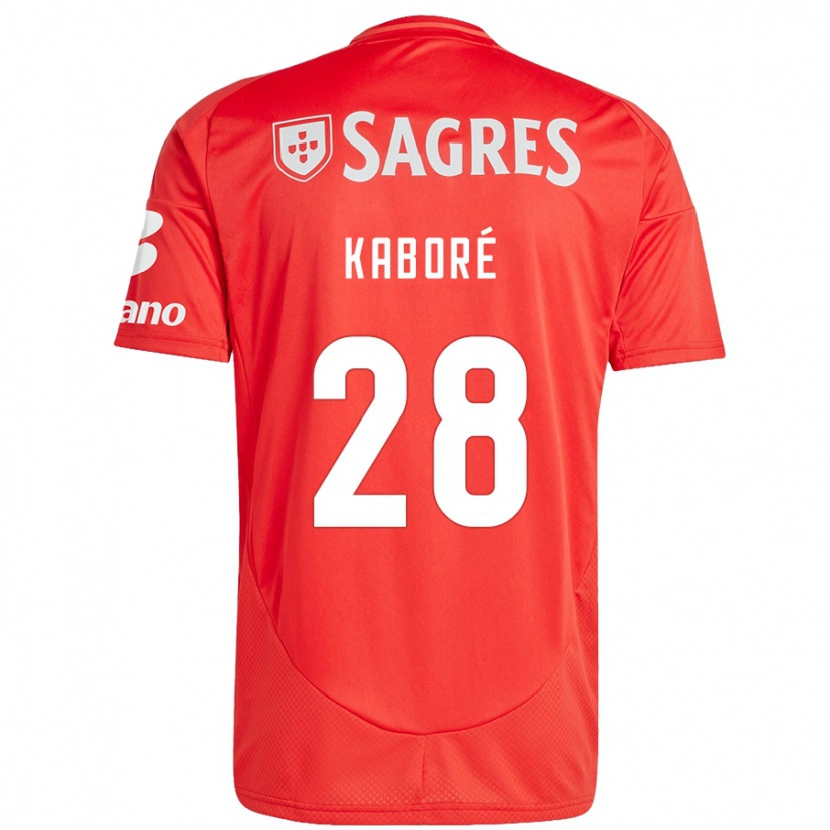 Danxen Dame Issa Kaboré #28 Rød Hvit Hjemmetrøye Drakt Trøye 2024/25 Skjorter T-Skjorte