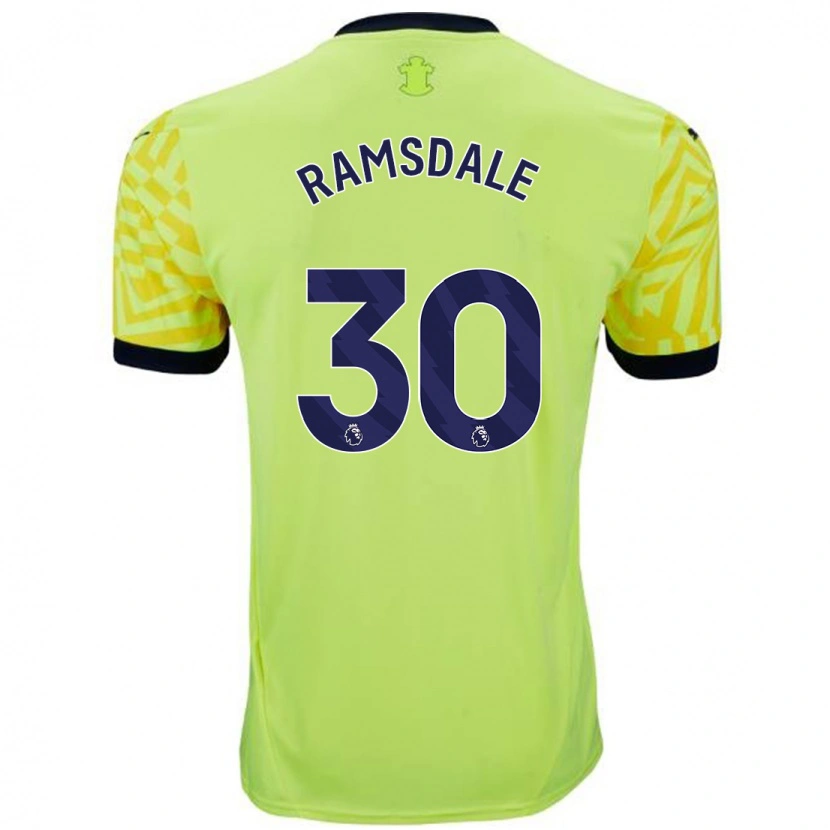 Danxen Dame Aaron Ramsdale #30 Gul Bortetrøye Drakt Trøye 2024/25 Skjorter T-Skjorte