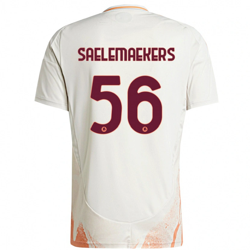 Danxen Dame Alexis Saelemaekers #56 Kremhvit Oransje Bortetrøye Drakt Trøye 2024/25 Skjorter T-Skjorte