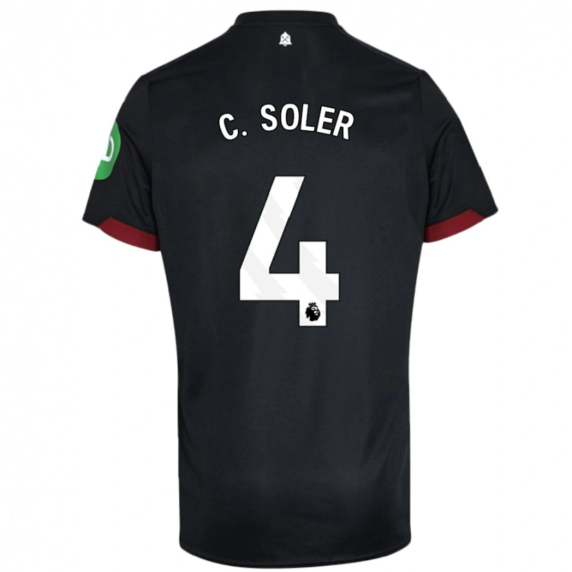 Danxen Dame Carlos Soler #4 Svart Hvit Bortetrøye Drakt Trøye 2024/25 Skjorter T-Skjorte