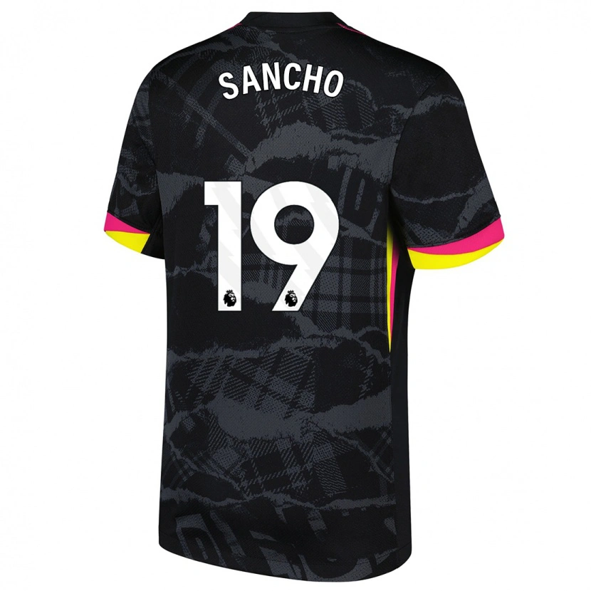 Danxen Dame Jadon Sancho #19 Svart Rosa Tredje Sett Drakt Trøye 2024/25 Skjorter T-Skjorte