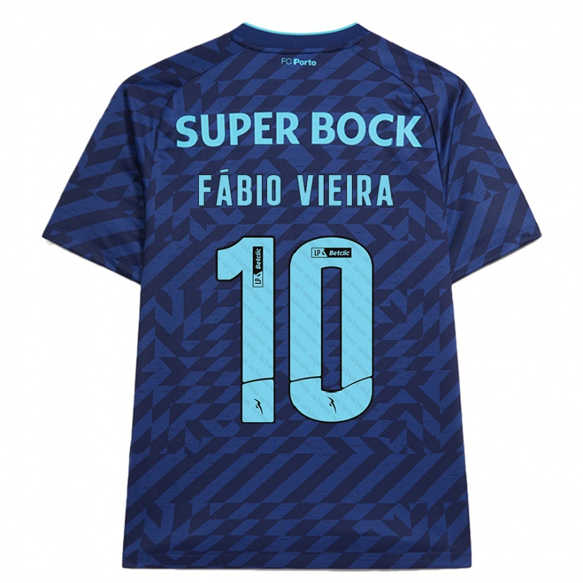 Danxen Dame Fábio Vieira #10 Marineblå Tredje Sett Drakt Trøye 2024/25 Skjorter T-Skjorte