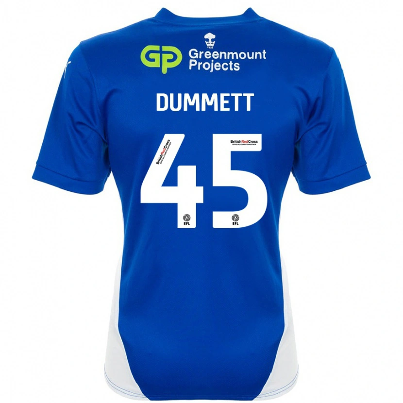 Danxen Dame Paul Dummett #45 Blå Hvit Hjemmetrøye Drakt Trøye 2024/25 Skjorter T-Skjorte