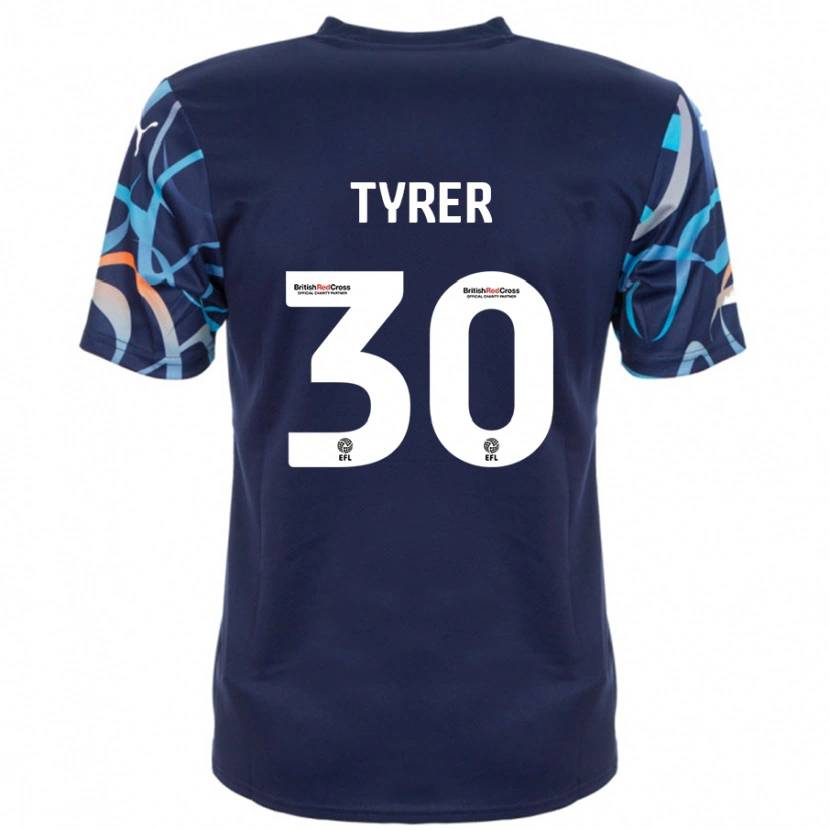 Danxen Dame Harry Tyrer #30 Marineblå Bortetrøye Drakt Trøye 2024/25 Skjorter T-Skjorte