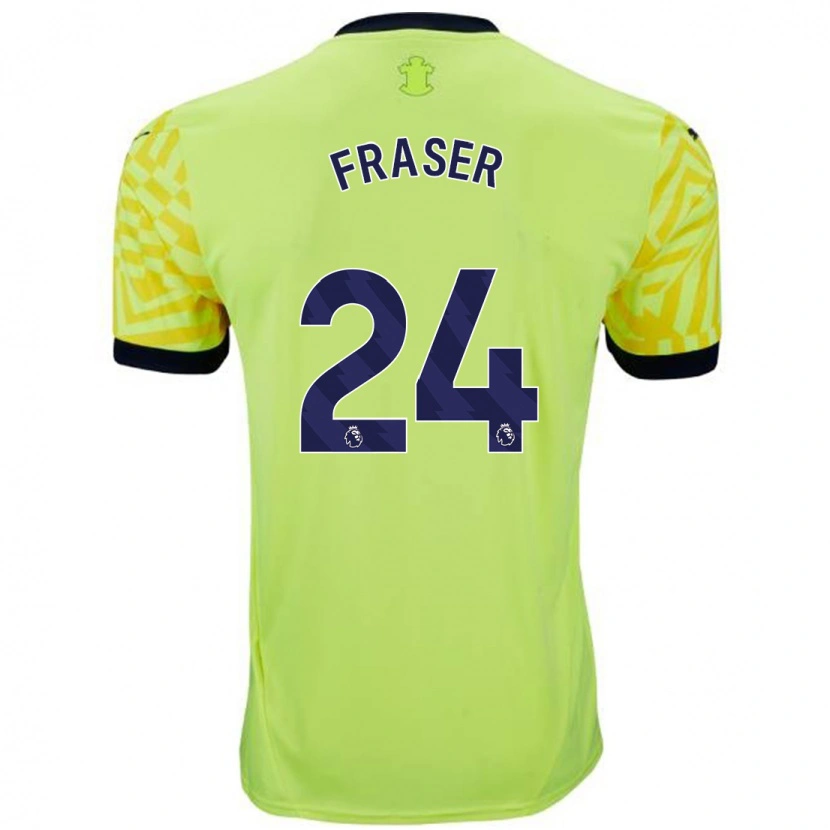 Danxen Dame Ryan Fraser #24 Gul Bortetrøye Drakt Trøye 2024/25 Skjorter T-Skjorte