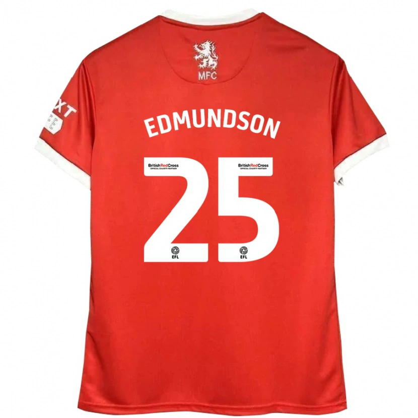 Danxen Dame George Edmundson #25 Rød Hvit Hjemmetrøye Drakt Trøye 2024/25 Skjorter T-Skjorte