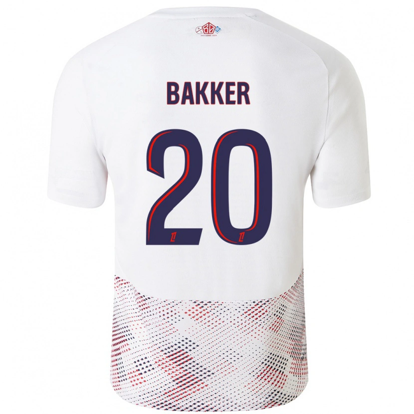 Danxen Dame Mitchel Bakker #20 Hvit Kongeblå Bortetrøye Drakt Trøye 2024/25 Skjorter T-Skjorte