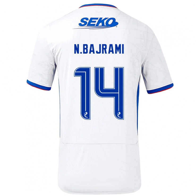 Danxen Dame Nedim Bajrami #14 Hvit Blå Bortetrøye Drakt Trøye 2024/25 Skjorter T-Skjorte