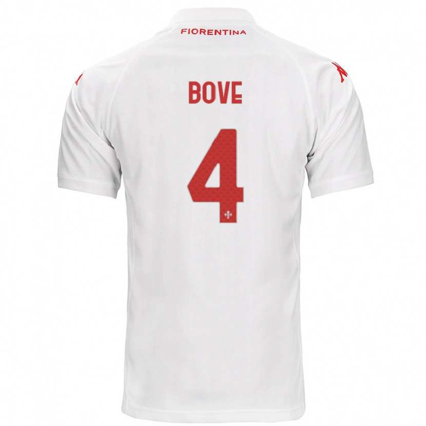 Danxen Dame Edoardo Bove #4 Hvit Bortetrøye Drakt Trøye 2024/25 Skjorter T-Skjorte