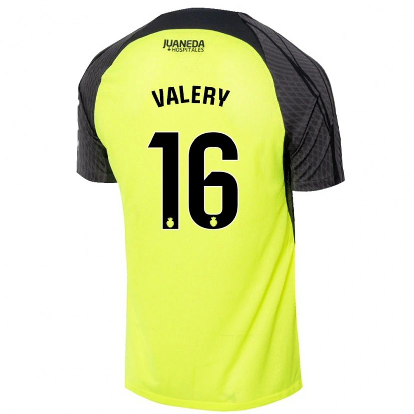 Danxen Dame Valery Fernández #16 Fluorescerende Grønn Svart Bortetrøye Drakt Trøye 2024/25 Skjorter T-Skjorte
