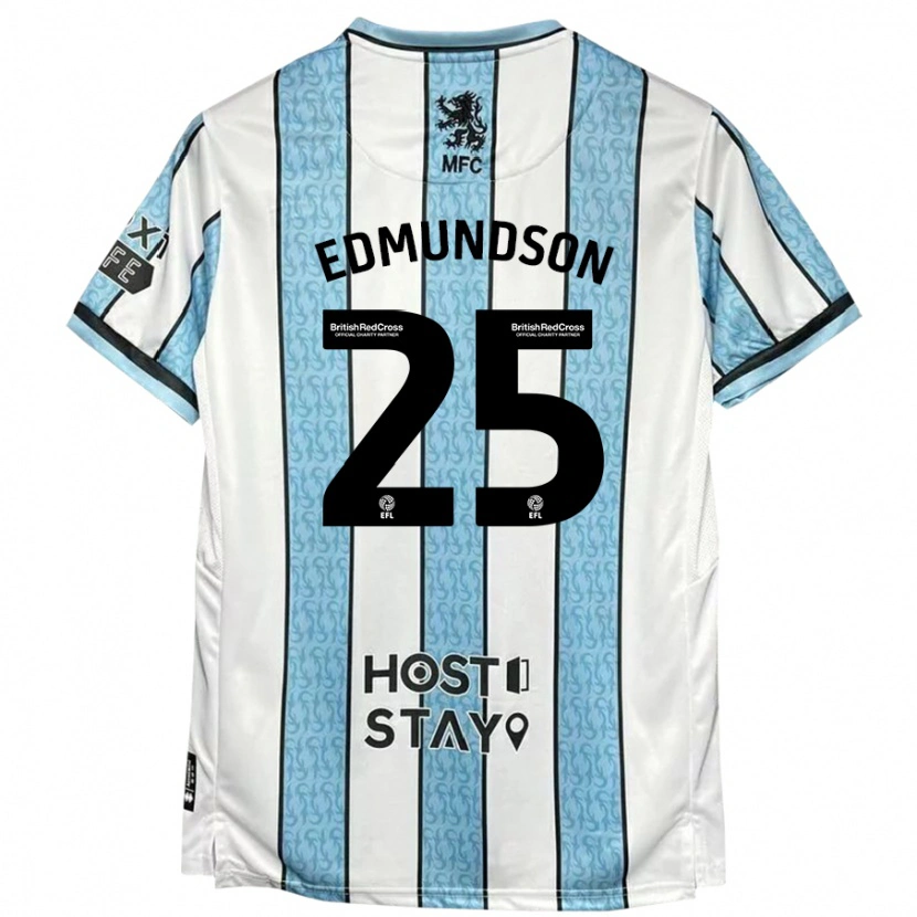 Danxen Dame George Edmundson #25 Hvit Blå Bortetrøye Drakt Trøye 2024/25 Skjorter T-Skjorte