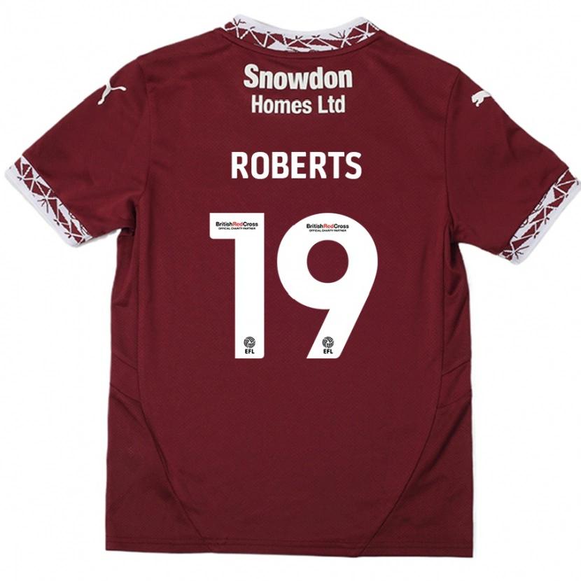 Danxen Dame Tyler Roberts #19 Burgund Hjemmetrøye Drakt Trøye 2024/25 Skjorter T-Skjorte