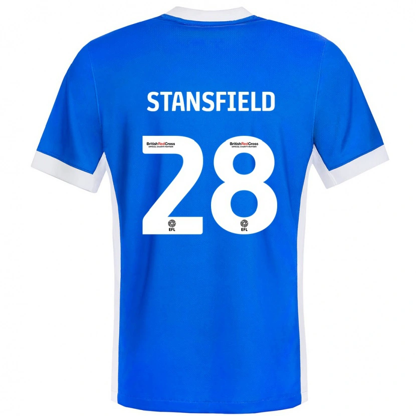 Danxen Dame Jay Stansfield #28 Blå Hvit Hjemmetrøye Drakt Trøye 2024/25 Skjorter T-Skjorte