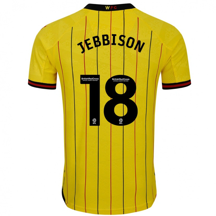 Danxen Dame Daniel Jebbison #18 Gul Svart Hjemmetrøye Drakt Trøye 2024/25 Skjorter T-Skjorte