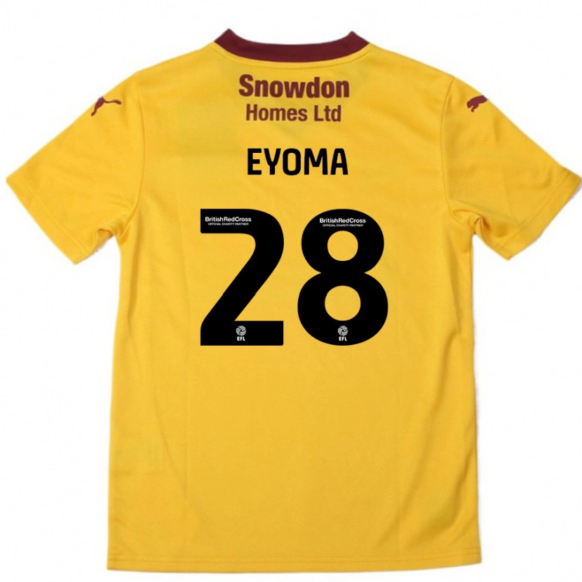 Danxen Dame Timothy Eyoma #28 Oransje Burgund Bortetrøye Drakt Trøye 2024/25 Skjorter T-Skjorte