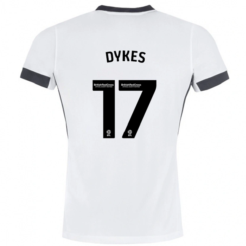 Danxen Dame Lyndon Dykes #17 Hvit Svart Bortetrøye Drakt Trøye 2024/25 Skjorter T-Skjorte