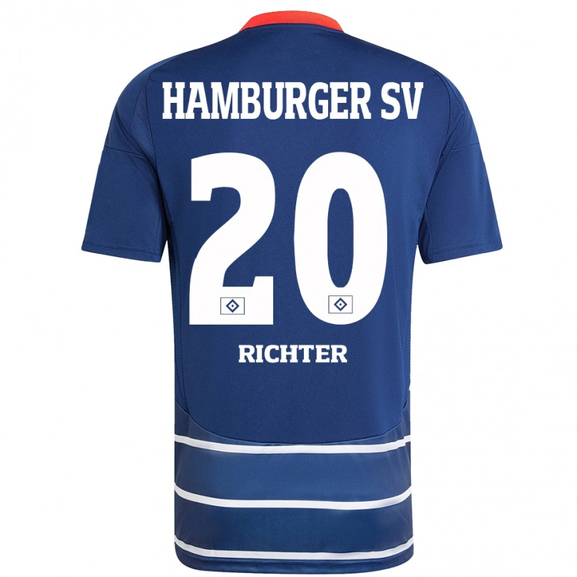 Danxen Dame Marco Richter #20 Mørkeblått Bortetrøye Drakt Trøye 2024/25 Skjorter T-Skjorte