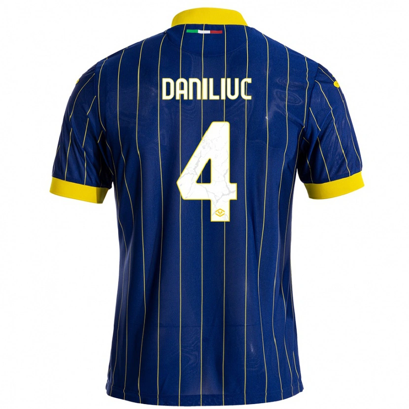 Danxen Dame Flavius Daniliuc #4 Blå Gul Hjemmetrøye Drakt Trøye 2024/25 Skjorter T-Skjorte
