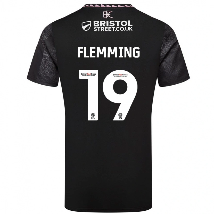 Danxen Dame Zian Flemming #19 Svart Bortetrøye Drakt Trøye 2024/25 Skjorter T-Skjorte