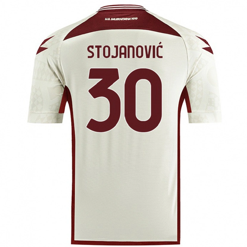 Danxen Dame Petar Stojanović #30 Kremfarge Bortetrøye Drakt Trøye 2024/25 Skjorter T-Skjorte