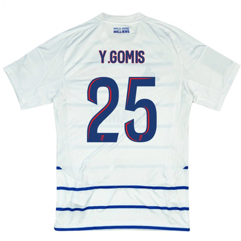 Danxen Dame Yoni Gomis #25 Hvit Blå Bortetrøye Drakt Trøye 2024/25 Skjorter T-Skjorte